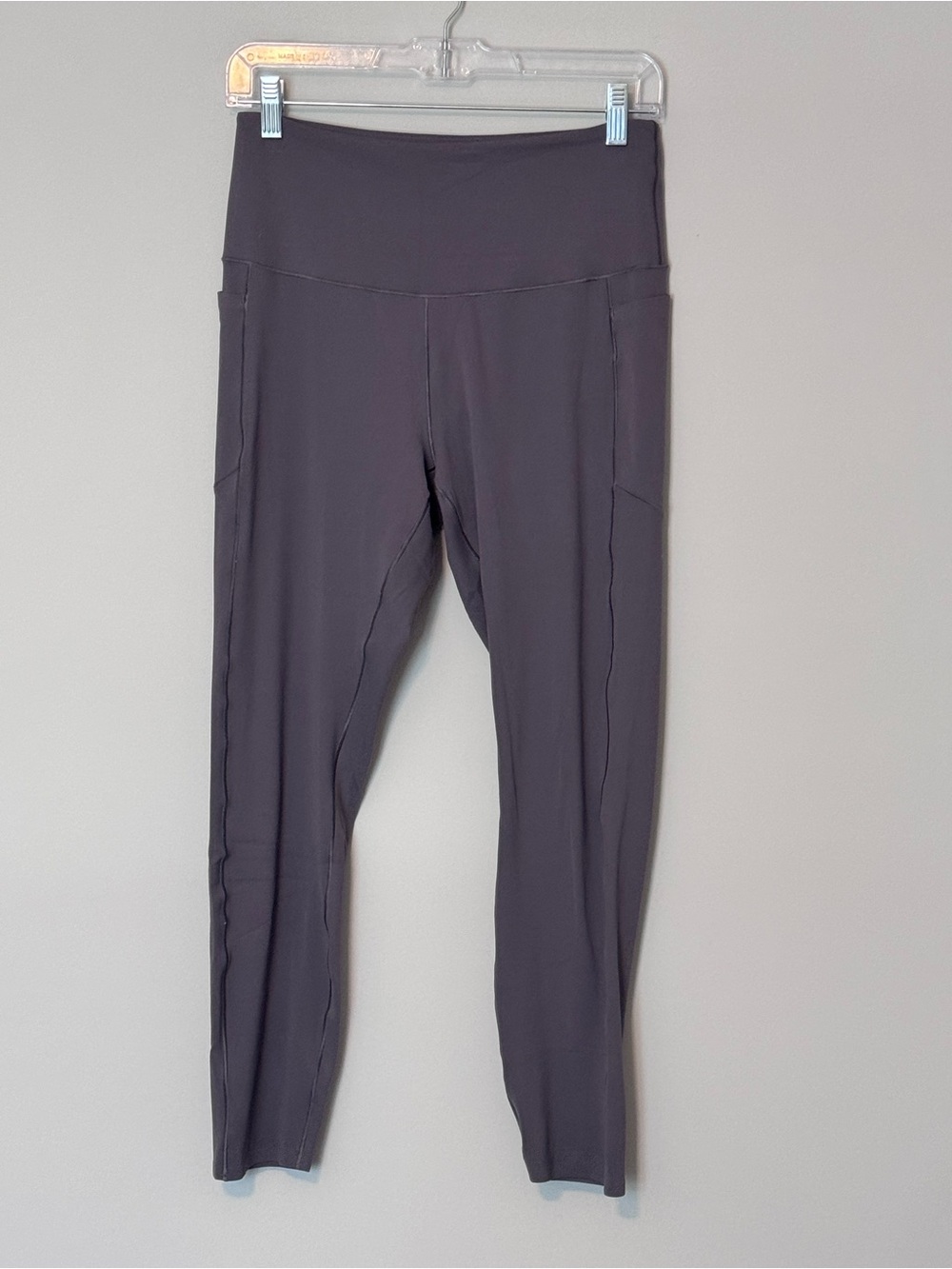 Rhone Women’s Gray High-Rise Pocket Leggings Size Large Cropped 21-Inch
